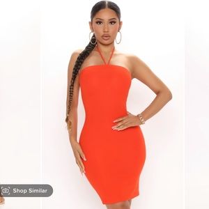 Fashion Nova orange mini dress